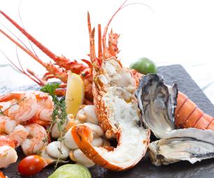 Platter of fresh seafood