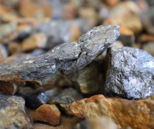 Antimony, a critical metalloid in its raw form.