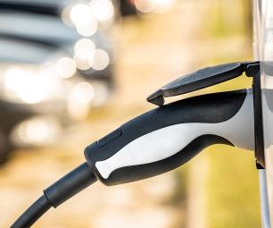 Close up of an electric vehicle charger