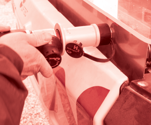 Photo of a car being refuelled with hydrogen