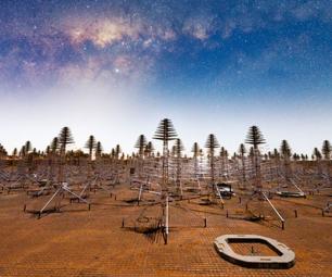 The Australian SKA under the night sky. 
