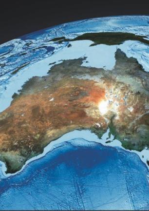 aerial view of Australia from space 
