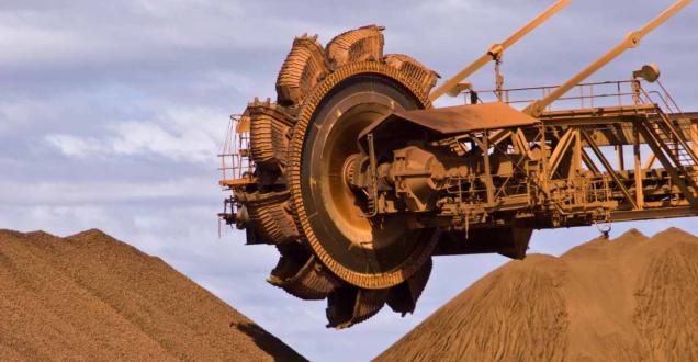 A digger on a construction site.