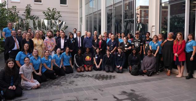 A group of people attending the National Indigenous Space Academy launch