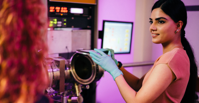 Ritika Bazzad at work in the lab