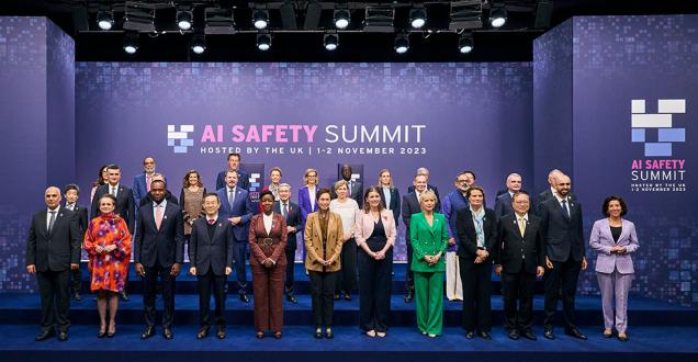 Official photo of global leaders at the AI Safety Summit