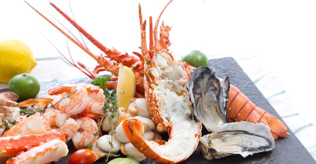 Platter of fresh seafood