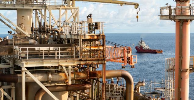 View of ocean from the deck of the Northern Endeavour FPSO
