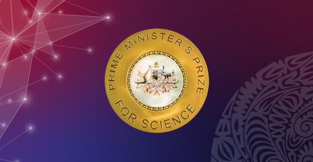 Decorative image with the official Prime Minister’s Prizes for Science medallion.