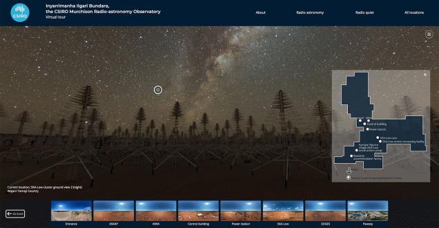 Image showing a virtual tour of the SKA Observatory. 
