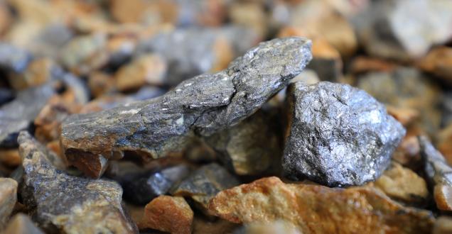 Antimony, a critical metalloid in its raw form.