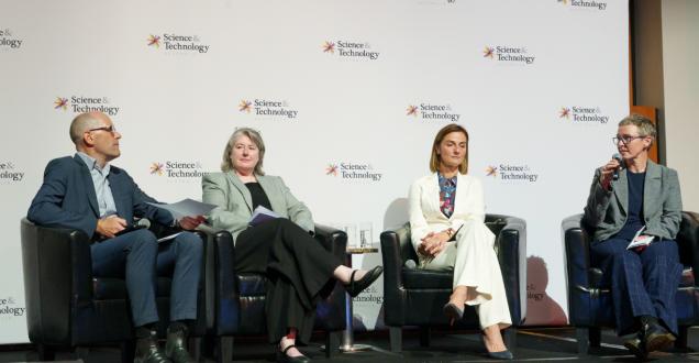 Panellists speaking at Science Meets Parliament 2026