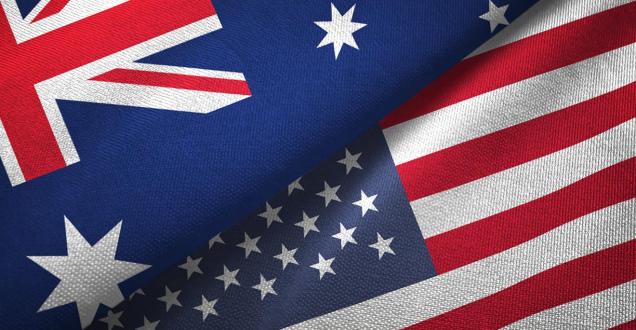 Image showing the flags of Australia and United States.  