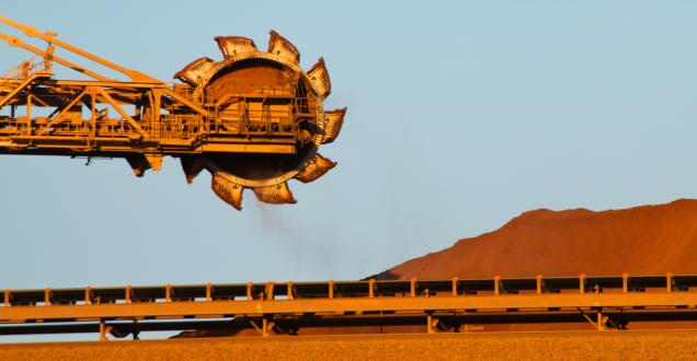 Bucket-wheel excavator on a mining site