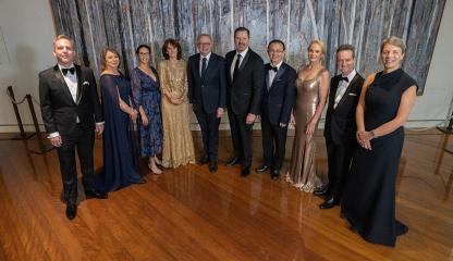 Official photo of the recipients at Parliament House with the Prime Minister, Minister and Chief Scientist