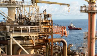 View of ocean from the deck of the Northern Endeavour FPSO