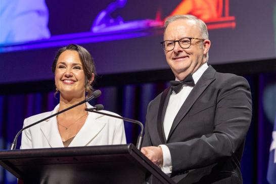 The Prime Minister with Rae Johnston, MC