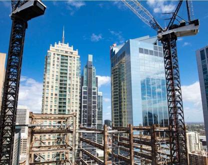 Cranes in Sydney constructing new high rise buildings