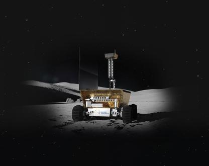 Illustration showing what Australia’s lunar rover would look like on the Moon. 