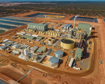 A major resources project as seen from the air.