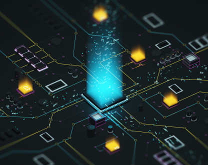 Close-up of a computer chip