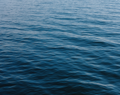 Close up shot of calm, blue ocean waters 