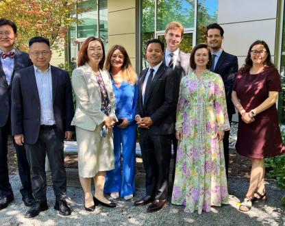 International Network of AI Safety Institutes meeting attendees pose for a photo