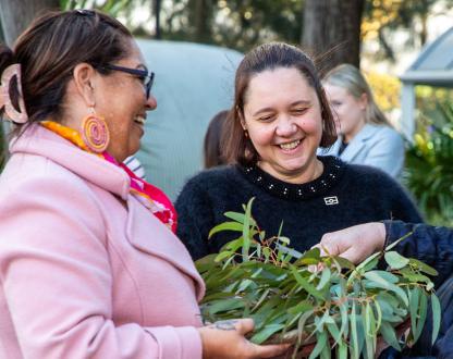 Serena Williams, Ngunnawal Elder, and Chief Operating Officer Casey Millward at National Reconciliation Week water ceremony 2025