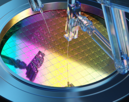 Robot arms making a semiconductor