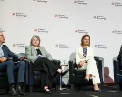 Panellists speaking at Science Meets Parliament 2026