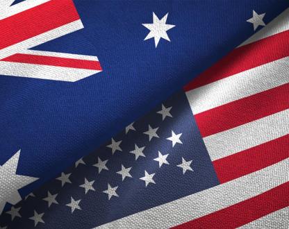Image showing the flags of Australia and United States.  