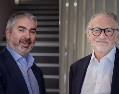 Photo of Kilian Kelly, CEO, Cynata Therapeutics with  Jeremy Curnock Cook, Founder and Managing Partner, BioScience Managers
