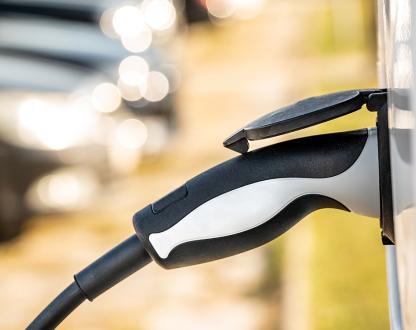 Close up of an electric vehicle charger