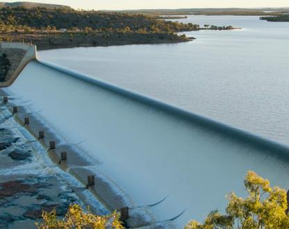 Photo of a water dam.