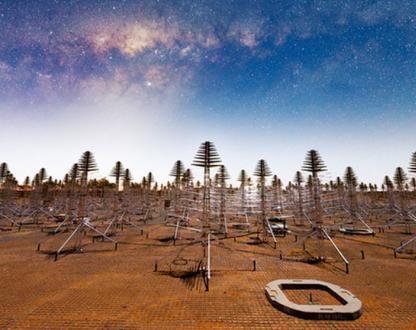 The Australian SKA under the night sky. 
