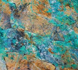 Close up photo of copper mineralisation