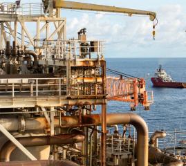 View of ocean from the deck of the Northern Endeavour FPSO